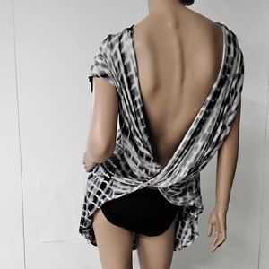 Ellie & Kate Summer Blouse Beach Top Open Back Size M Medium Relax Oversized *02